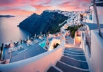 Πινακας σε καμβά GREAT EVENING VIEW SANTORINI FIRA