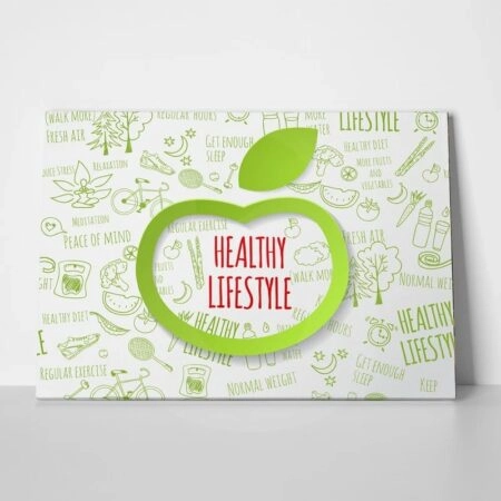 Πινακας σε καμβά HEALTHY LIFESTYLE - Επιστημη και Υγεια