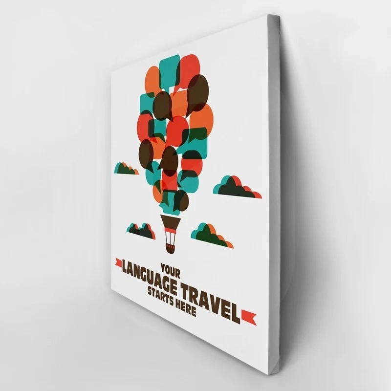 Πίνακας σε καμβά LANGUAGE TRAVEL