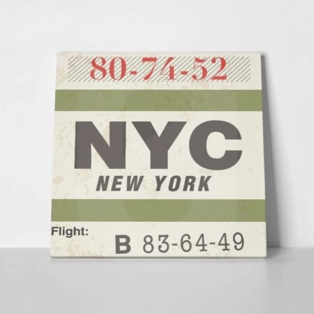 Πίνακας σε καμβά LUGGAGE TAG NEW YORK - Typography και Χαρτες