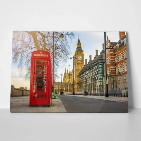 Πινακας σε καμβά OLD RED TELEPHONE BOX
