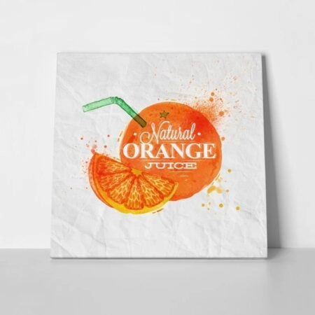 Πίνακας σε καμβά ORANGE - Typography και Χαρτες