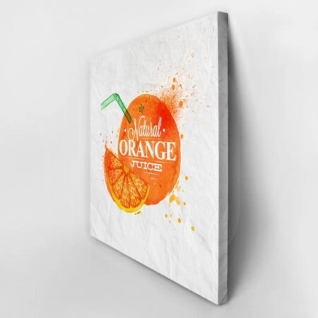 Πίνακας σε καμβά ORANGE - Typography και Χαρτες Sticky 2