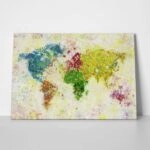 Πινακας σε καμβά PAPER PAINTING WORLD MAP