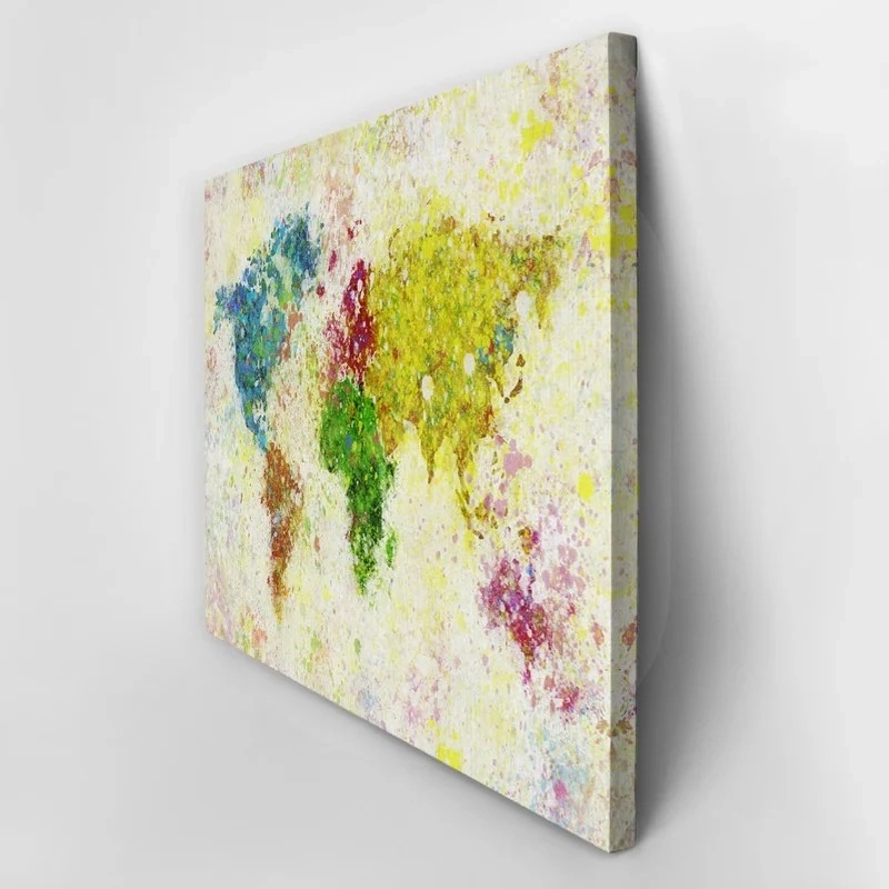 Πινακας σε καμβά PAPER PAINTING WORLD MAP