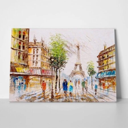 Πινακας σε καμβά PARIS STREET VIEW OIL PAINTING 2