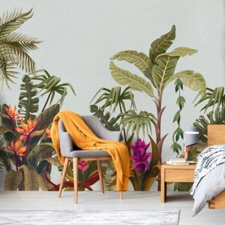 Αυτοκόλλητη Ταπετσαρία τοίχου PASTEL TROPICAL FOREST