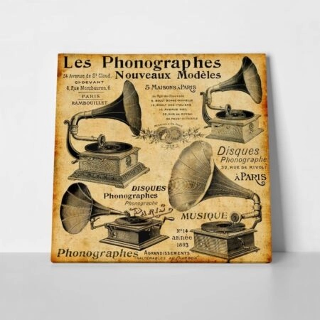 Πίνακας σε καμβά PHONOGRAPHES - Μουσικη