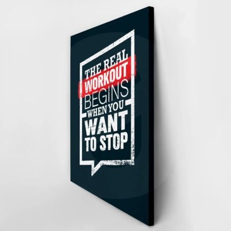 Πινακας σε καμβά THE REAL WORKOUT - Typography Sticky 2