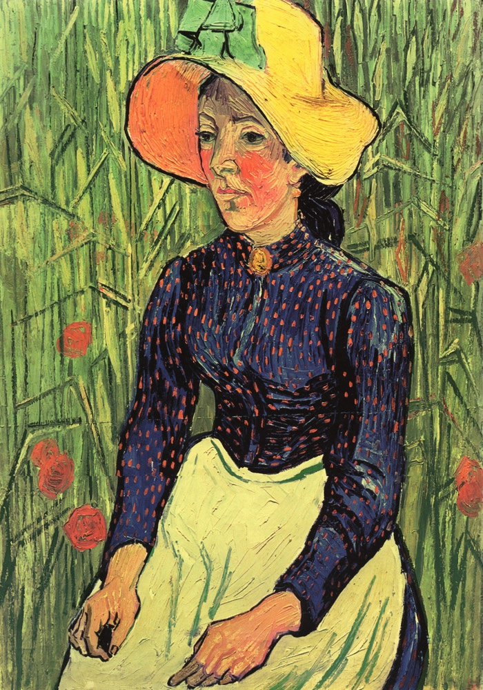 Πινακας σε καμβά VAN GOGH - YOUNG PEASANT WOMAN WITH STRAW HAT