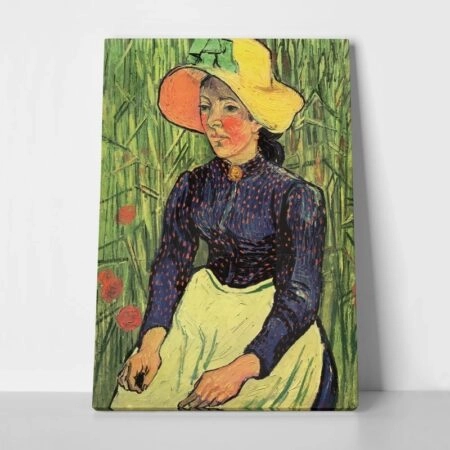 Πινακας σε καμβά VAN GOGH - YOUNG PEASANT WOMAN WITH STRAW HAT