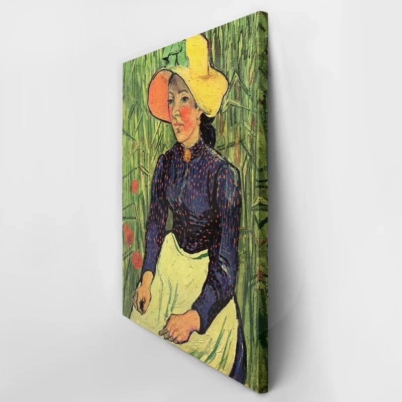 Πινακας σε καμβά VAN GOGH - YOUNG PEASANT WOMAN WITH STRAW HAT