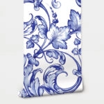 Αυτοκόλλητη Ταπετσαρία τοίχου VINTAGE BLUE FLOWER