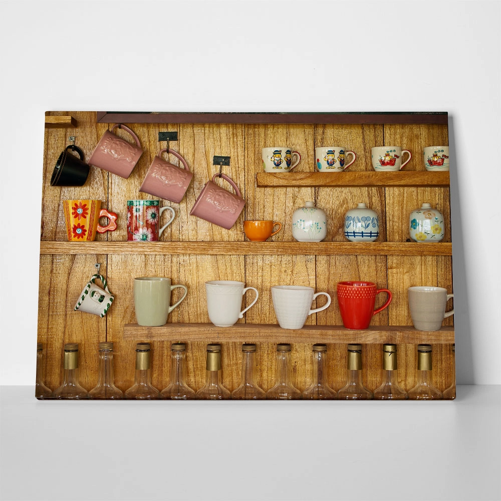 Πινακας σε καμβά WOODEN SHELVES