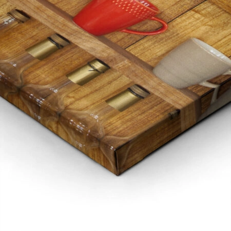Πινακας σε καμβά WOODEN SHELVES - Food and Drink Sticky 1