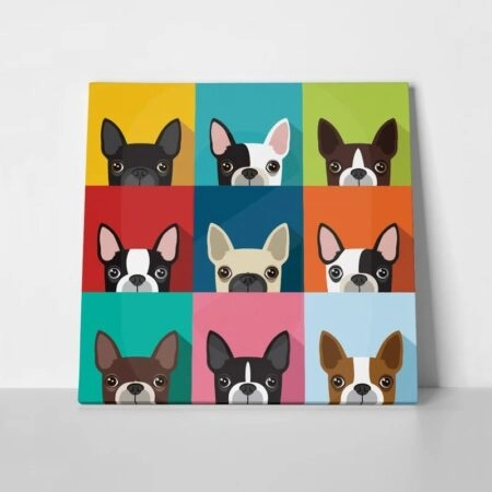 Πίνακας σε καμβά BOSTON TERRIER DOG FULL COLOR - Σκυλοι