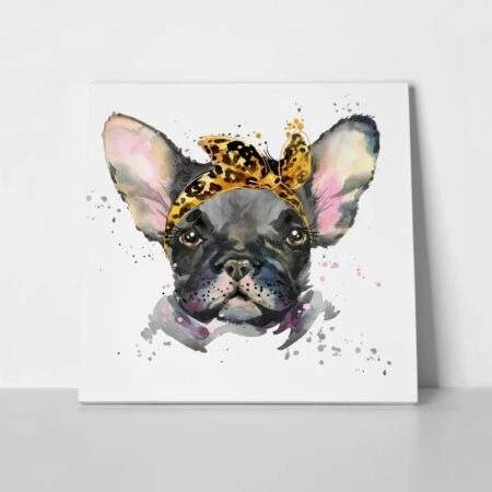 Πίνακας σε καμβά FRENCH BULLDOG WATERCOLOR CUTE - Σκυλοι