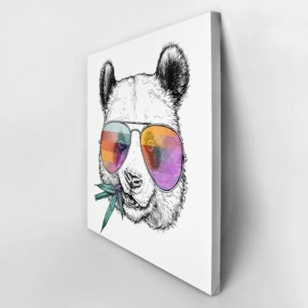Πίνακας σε καμβά FUNNY PANDA GLASSES - Αρκουδες Sticky 2