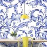 Αυτοκόλλητη Ταπετσαρία τοίχου VINTAGE BLUE FLOWER