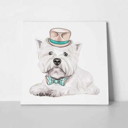 Πίνακας σε καμβά WEST HIGHLAND WHITE TERRIER HIPSTER - Σκυλοι
