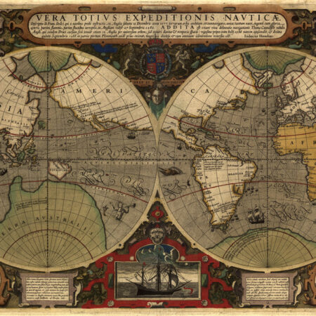 Πινακας σε καμβά ANCIENT WORLD MAP - Χαρτες Sticky 4