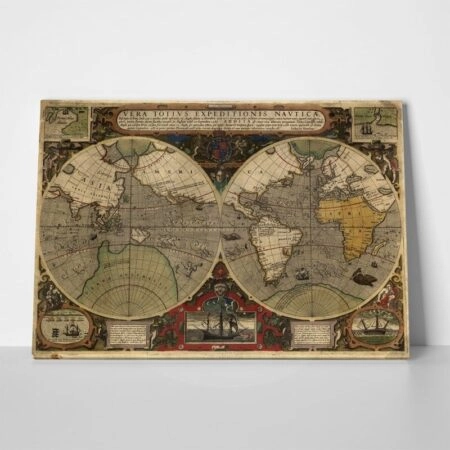 Πινακας σε καμβά ANCIENT WORLD MAP - Χαρτες