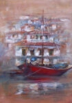 Πινακας σε καμβά BOATS ON ISLAND HARBOUR