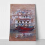 Πινακας σε καμβά BOATS ON ISLAND HARBOUR