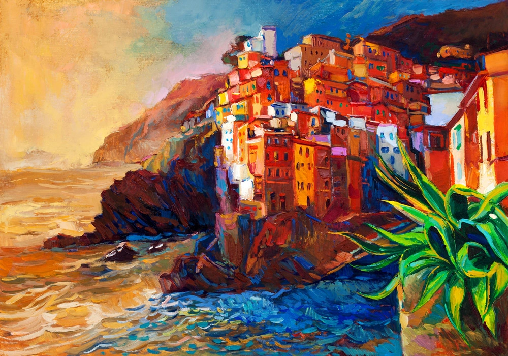 Πινακας σε καμβά ITALIAN RIVIERA VILLAGE