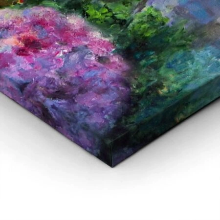 Πινακας σε καμβά OIL PAINTING HYDRANGEA FLOWER STREET - Πολεις και Αρχιτεκτονικη Sticky 1
