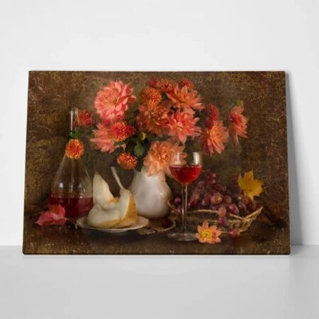 Πινακας σε καμβά STILL LIFE AUTUMN FLOWERS