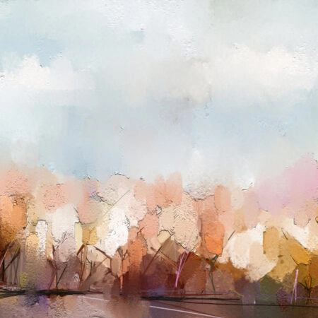 Πινακας σε καμβά AUTUMN TREES OIL PAINTING - Δασος Sticky 5