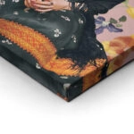 Πινακας σε καμβά FRIDA KAHLO ON PINK FLORAL