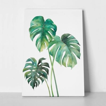 Πινακας σε καμβά MONSTERA LEAVES - Botanical - Φυτα Sticky 1