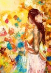 Πινακας σε καμβά NAKED WOMAN WITH FLOWER