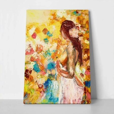Πινακας σε καμβά NAKED WOMAN WITH FLOWER
