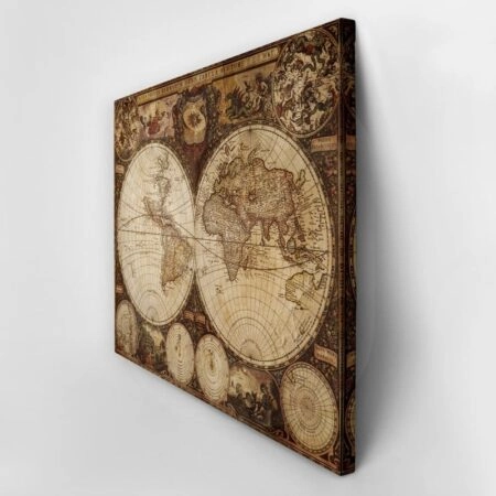 Πινακας σε καμβά OLD WORLD ATLAS - Χαρτες Sticky 3