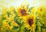 Πινακας σε καμβά SUNNY SUNFLOWERS OIL PAINTING