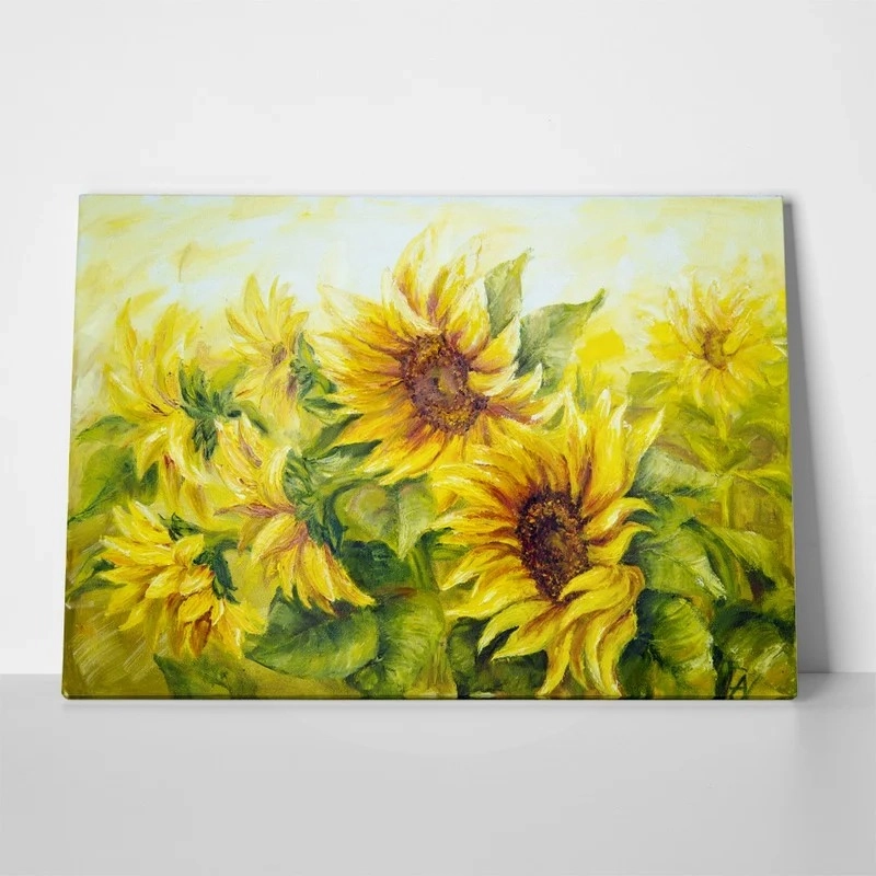 Πινακας σε καμβά SUNNY SUNFLOWERS OIL PAINTING