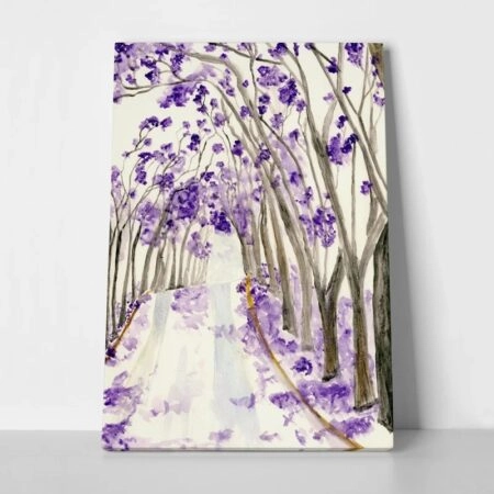 Πινακας σε καμβά TREES WITH PURPLE FLOWERS - Ανθη Δεντρων