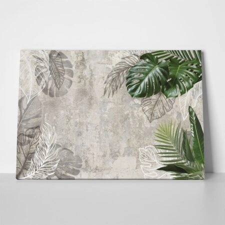 Πινακας σε καμβά TROPICAL LEAVES - Botanical - Φυτα Sticky 1