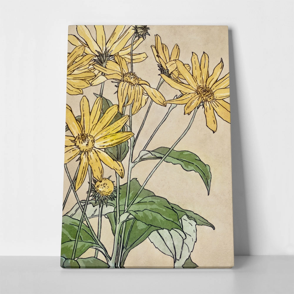 Πινακας σε καμβά WATERCOLOR SUNFLOWERS