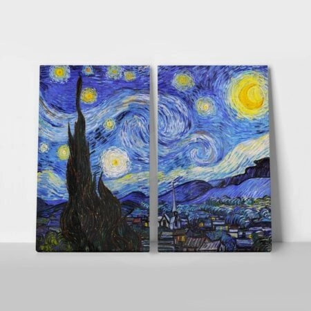 Σετ Δίπτυχος Πινακας σε καμβά VAN GOGH - THE STARRY NIGHT - Vincent Van Gogh Sticky 1