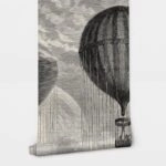 Αυτοκόλλητη Ταπετσαρία τοίχου AIR BALLOONS VINTAGE DRAWING