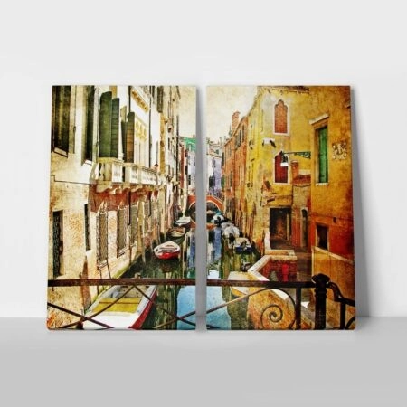 Σετ Δίπτυχος Πινακας σε καμβά AMAZING VENICE - Πολεις και Αρχιτεκτονικη Sticky 1
