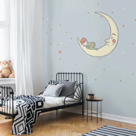Αυτοκόλλητη Ταπετσαρία τοίχου BABY AND MOON SLEEPING