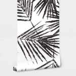 Αυτοκόλλητη Ταπετσαρία τοίχου BLACK INK PALM LEAVES