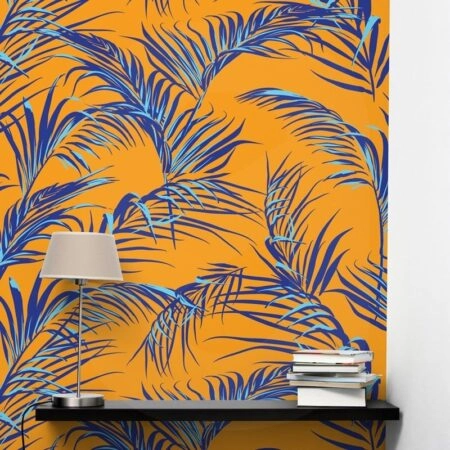 Αυτοκόλλητη Ταπετσαρία τοίχου BLUE PALM LEAVES - Tropical Sticky 1
