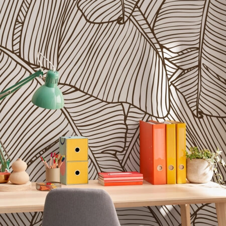 Αυτοκόλλητη Ταπετσαρία τοίχου BROWN PALM PATTERN - Tropical Sticky 1