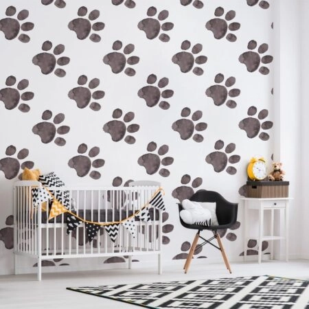 Αυτοκόλλητη Ταπετσαρία τοίχου CUTE DOG PAW PRINT - Μοτίβα